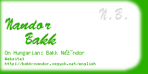 nandor bakk business card